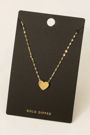 Mini Delicate Gold Dipped Heart Necklace