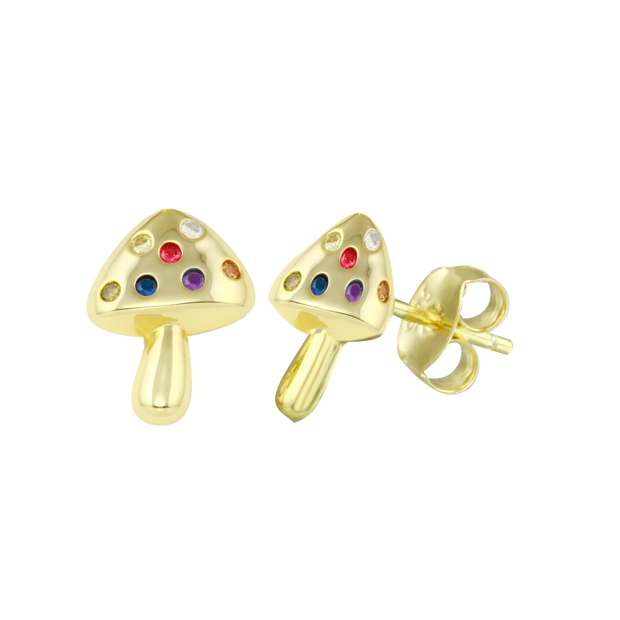 Mini Rainbow Mushroom Stud