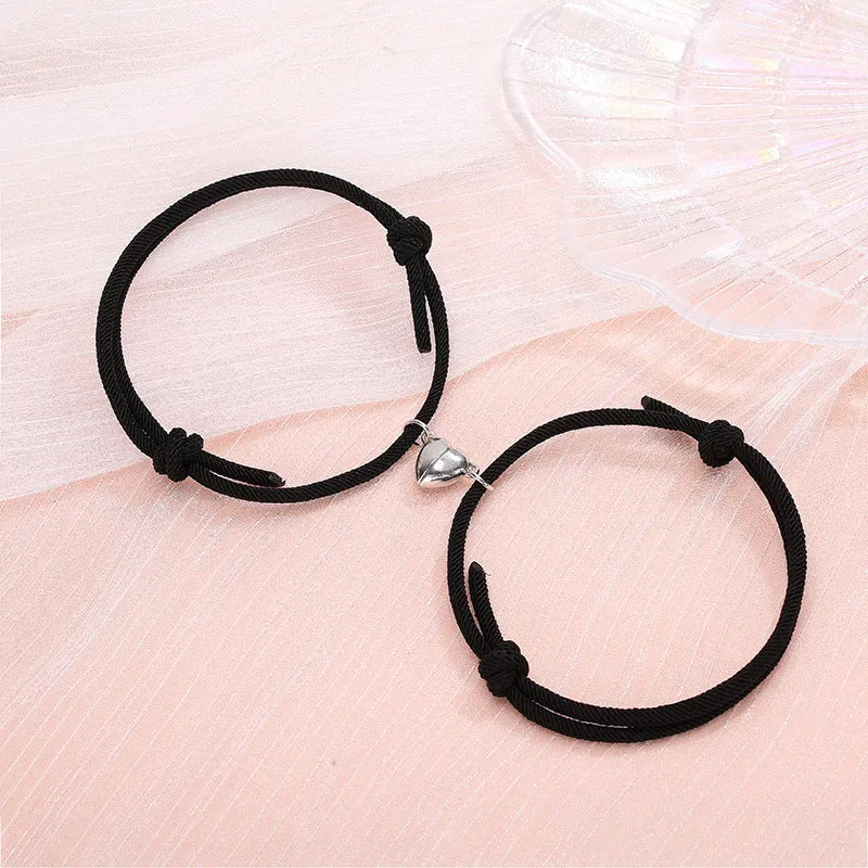 Minimalist Alloy Magnets Couple Rope Bracelets