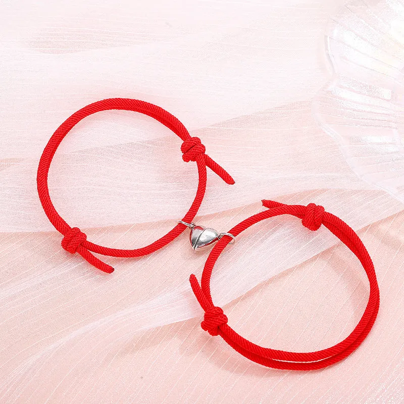 Minimalist Alloy Magnets Couple Rope Bracelets