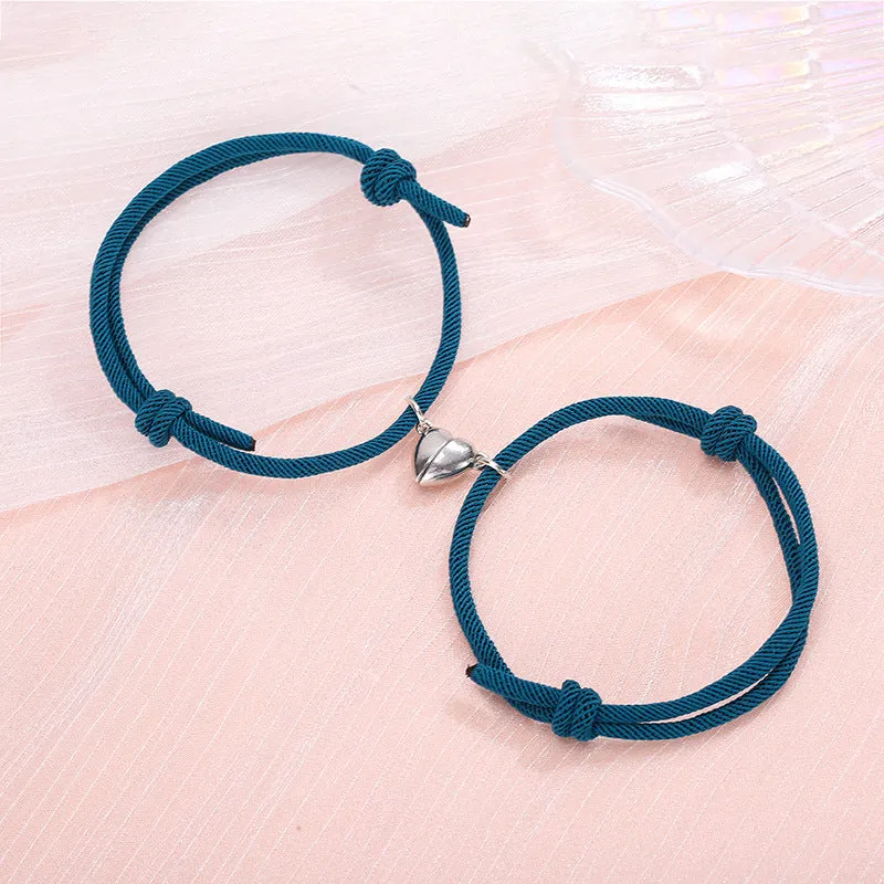 Minimalist Alloy Magnets Couple Rope Bracelets