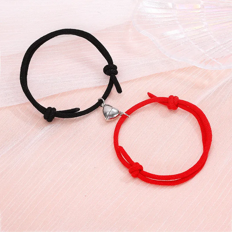 Minimalist Alloy Magnets Couple Rope Bracelets