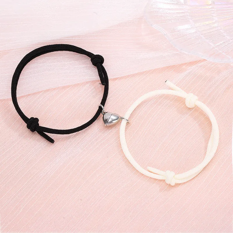 Minimalist Alloy Magnets Couple Rope Bracelets