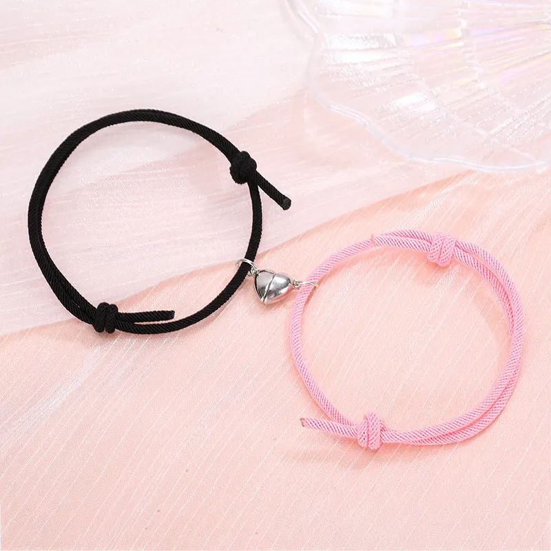 Minimalist Alloy Magnets Couple Rope Bracelets