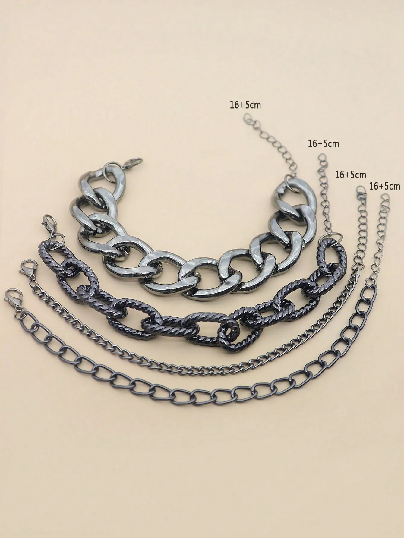 Minimalist Chain Link Bracelet 4pcs