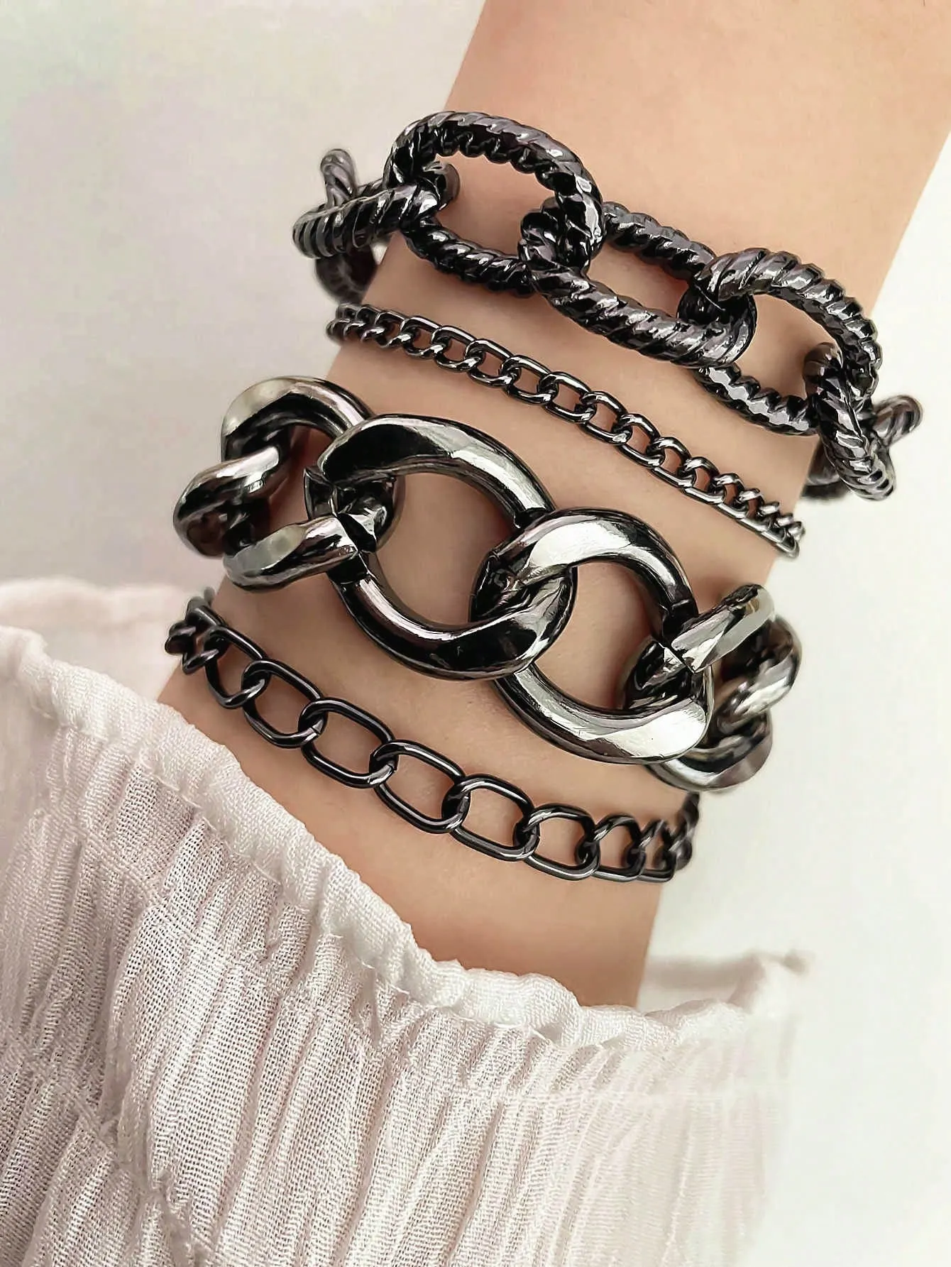 Minimalist Chain Link Bracelet 4pcs