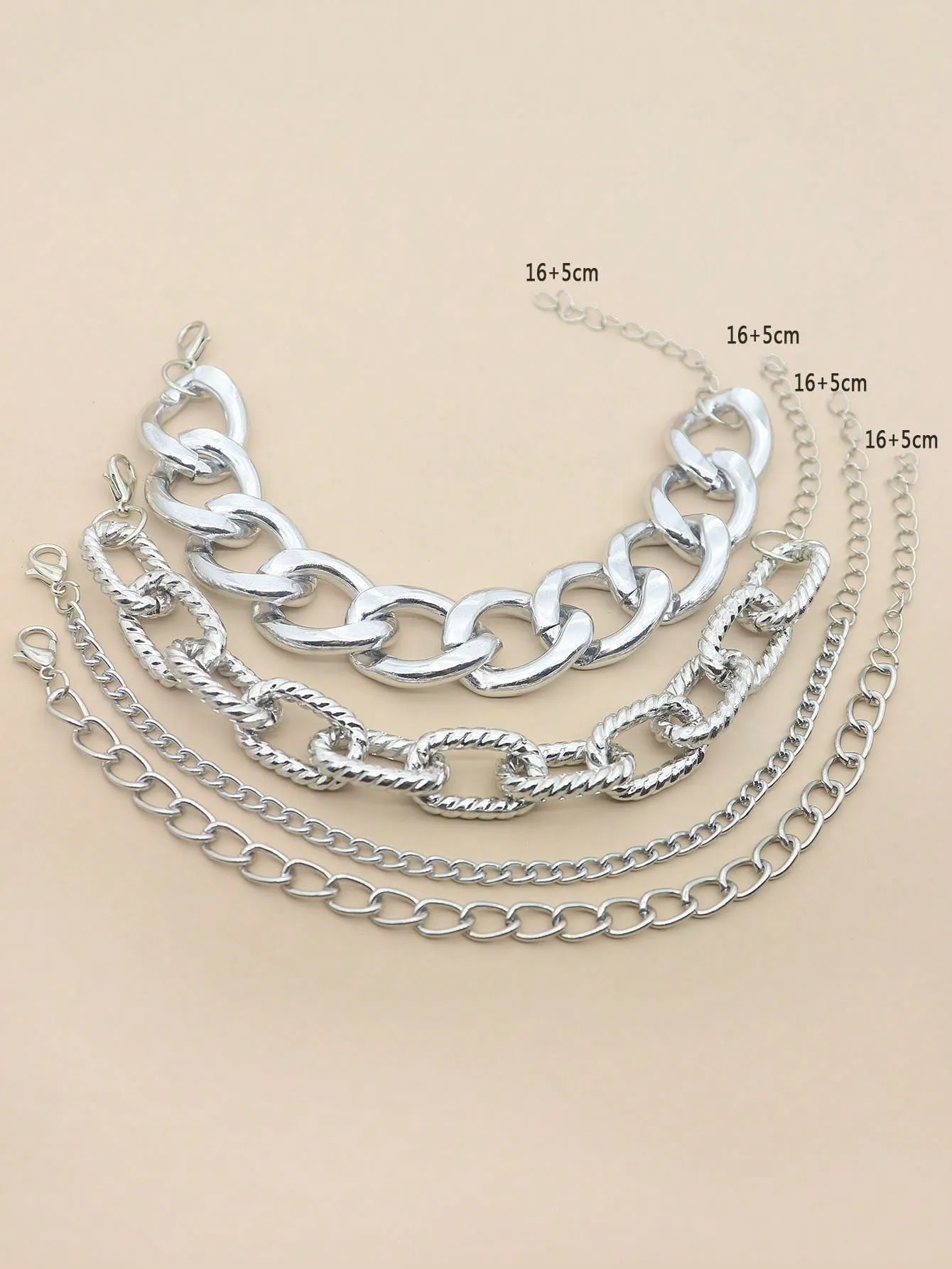 Minimalist Chain Link Bracelet 4pcs