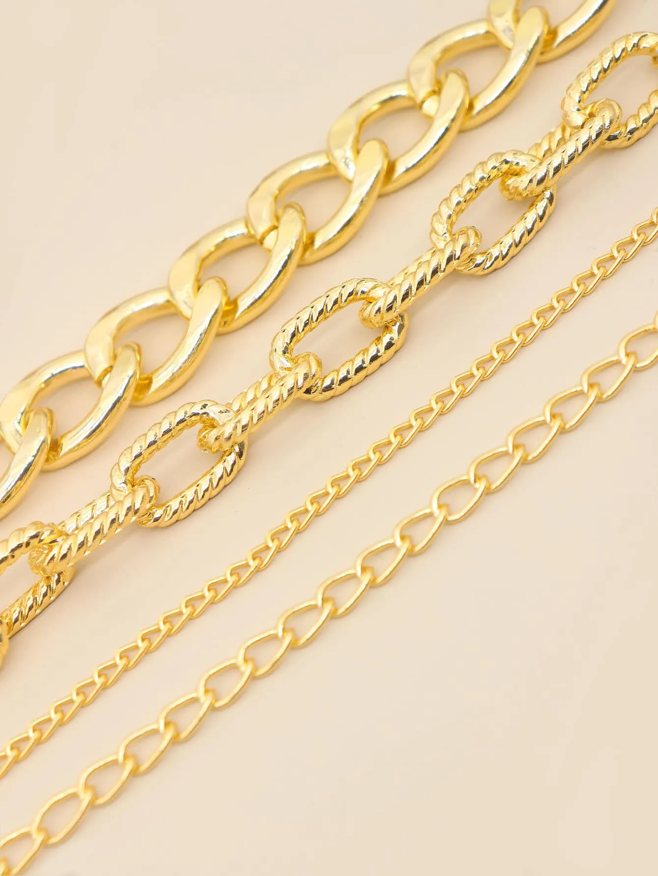 Minimalist Chain Link Bracelet 4pcs