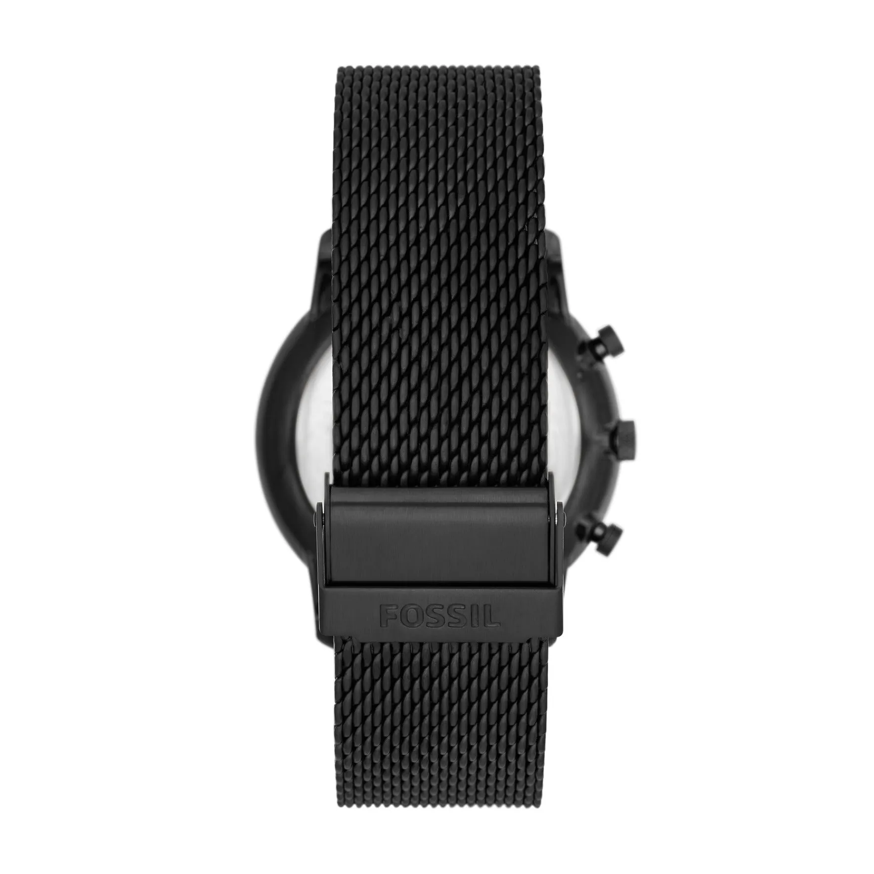 Minimalist Chronograph Black Stainless Steel Mesh Watch