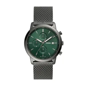 Minimalist Chronograph Smoke Stainless Steel Mesh Watch