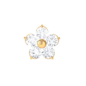 Minimalist Diamond Flower Tragus Earring with Flat Back