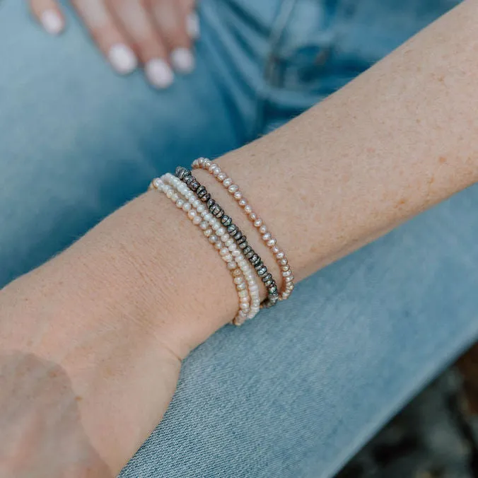 Minimalist Fresh Water Pearl Bracelet, Pink