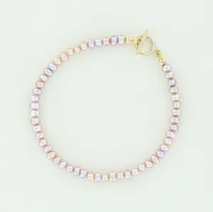 Minimalist Fresh Water Pearl Bracelet, Pink