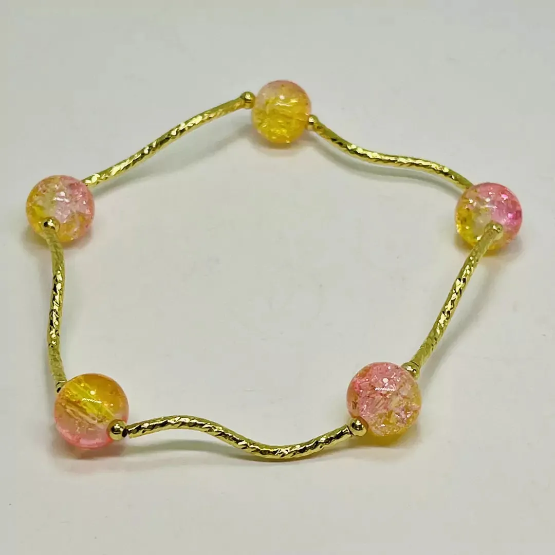 Minimalist Glass Beaded Retro Charm Bracelet