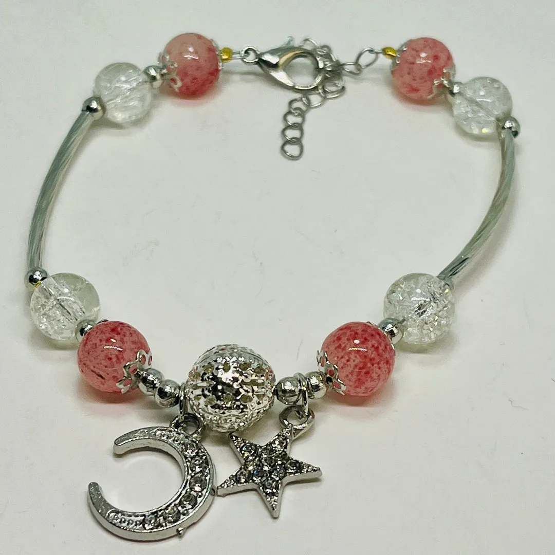 Minimalist Glass Beaded Retro Charm Bracelet