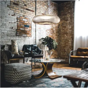 Modern Ribbed Glass Pendant Light