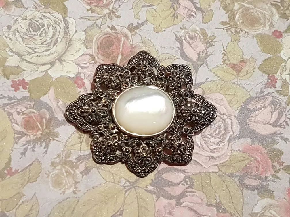 Mother of Pearl spray  Brooch