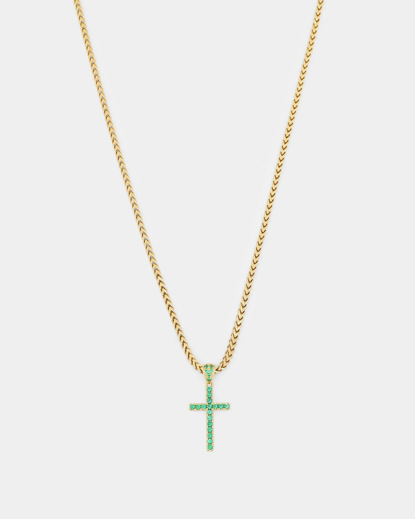 NXS Classic Mini Cross Pendant Gold/Green