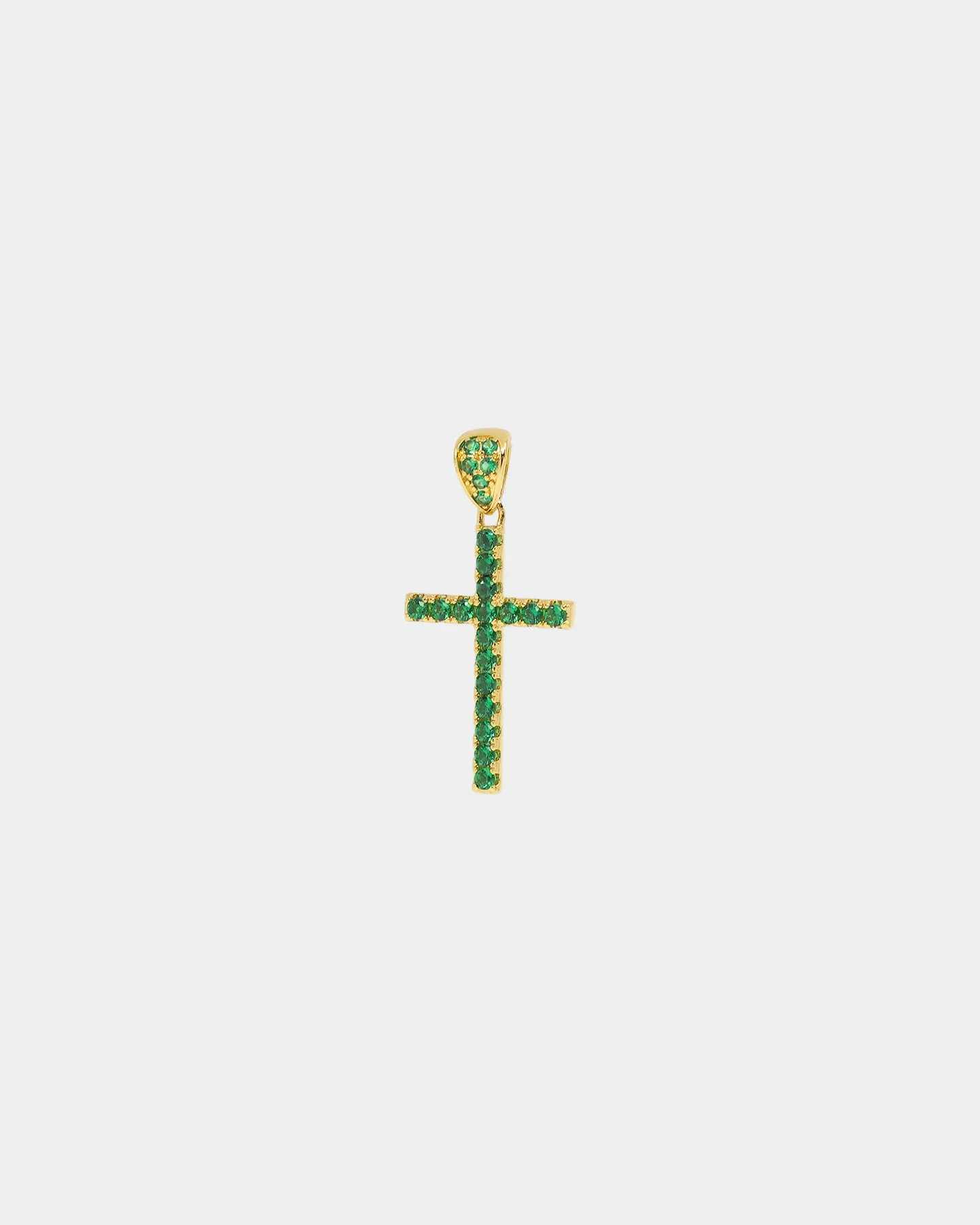 NXS Classic Mini Cross Pendant Gold/Green