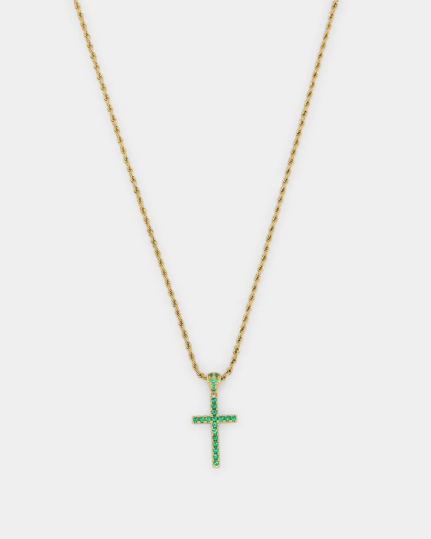 NXS Classic Mini Cross Pendant Gold/Green