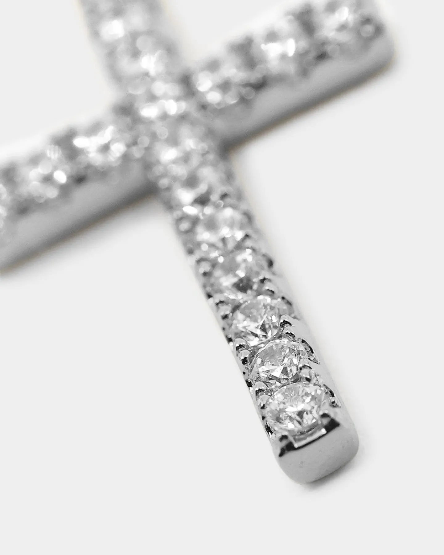 NXS Classic Mini Cross Pendant White Gold