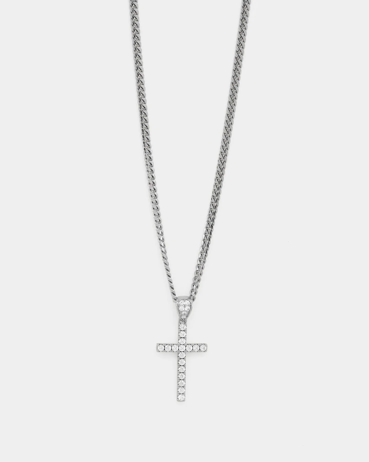 NXS Classic Mini Cross Pendant White Gold