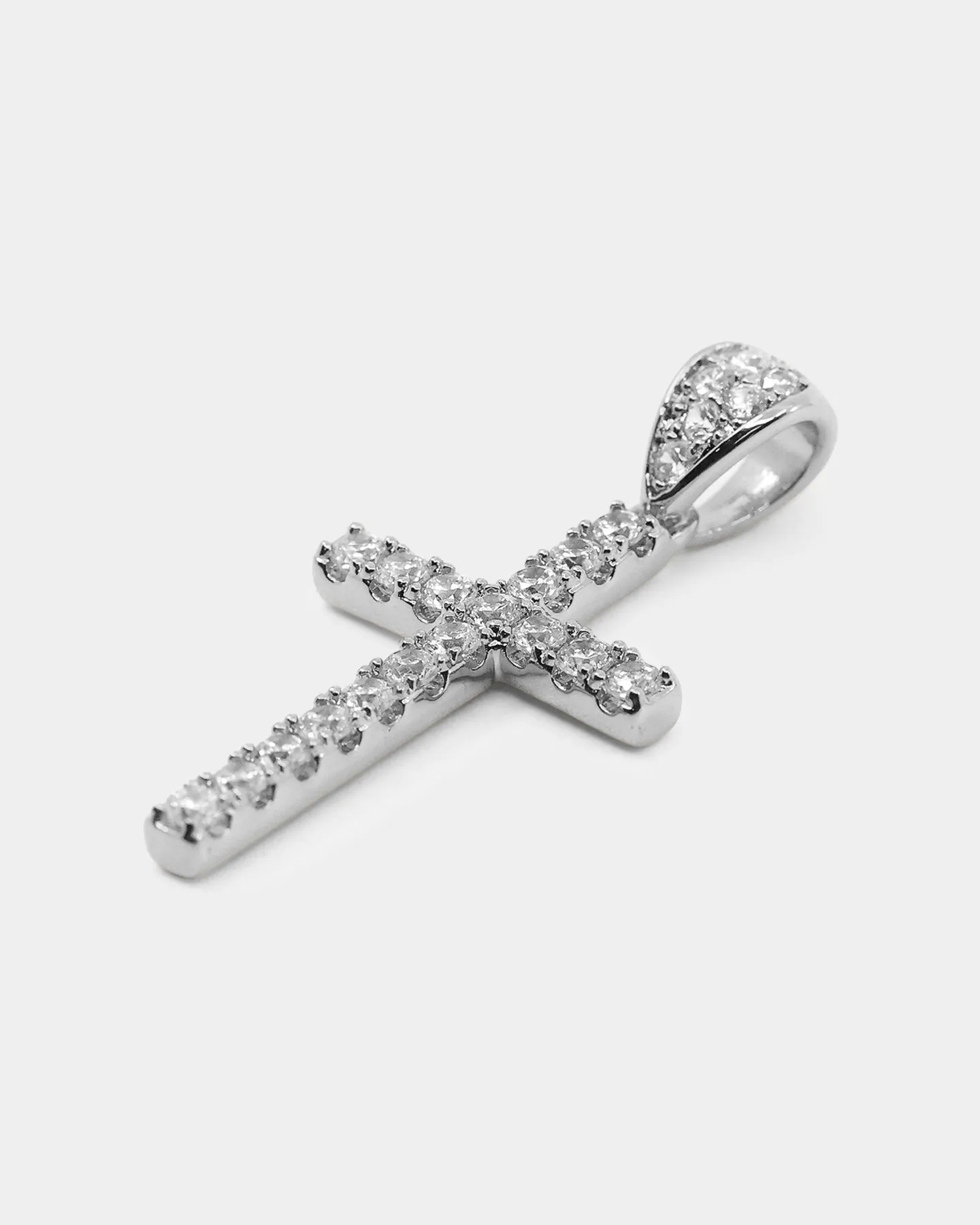 NXS Classic Mini Cross Pendant White Gold