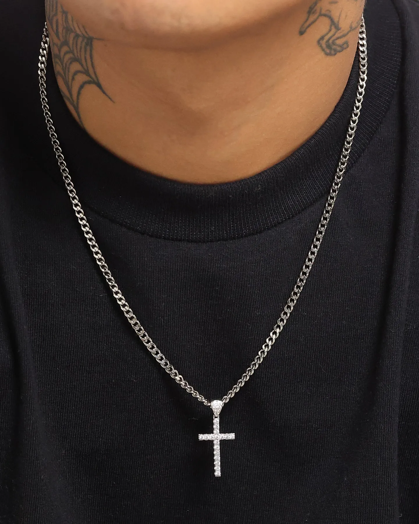 NXS Classic Mini Cross Pendant White Gold