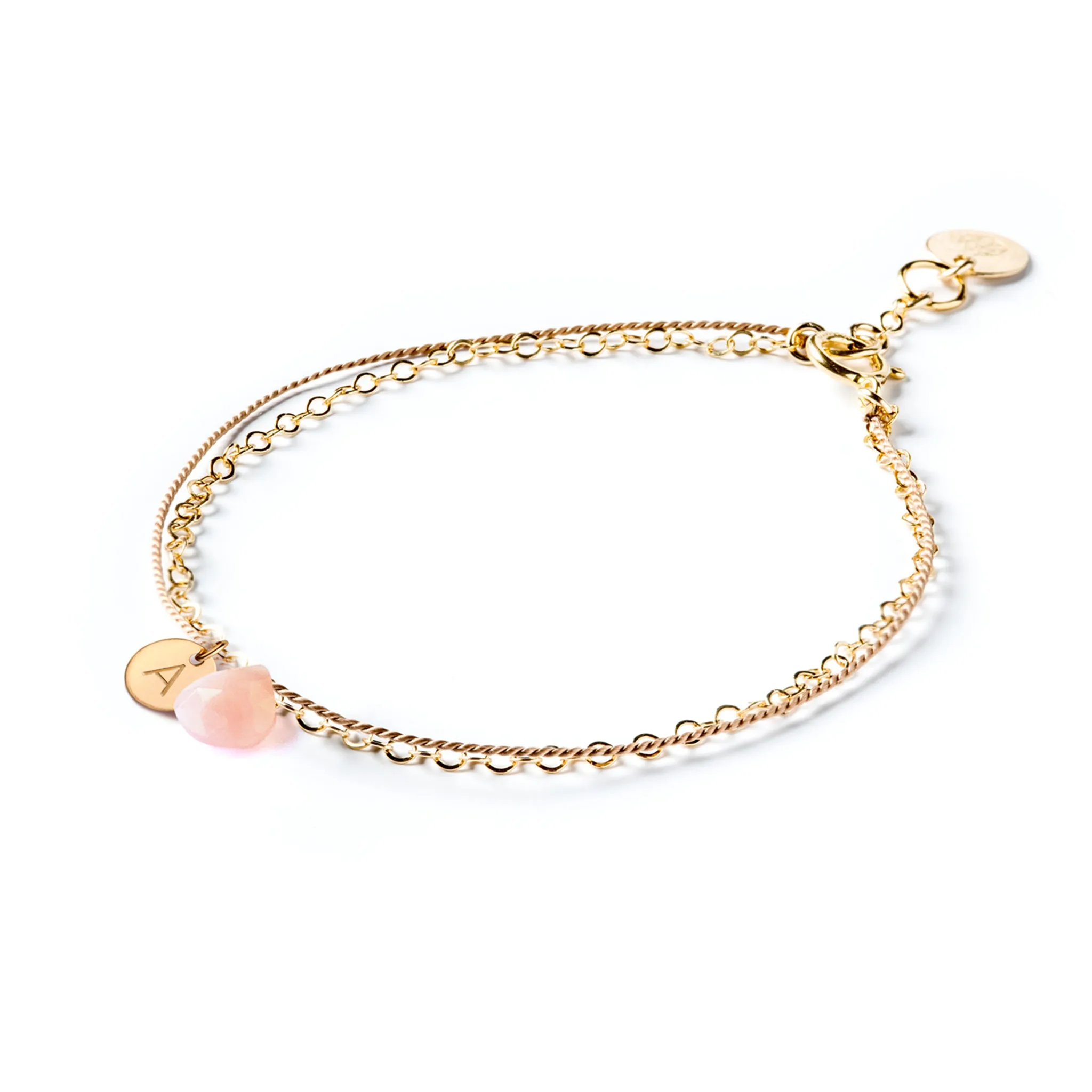 October Opal Gold and Silk Birthstone Bracelet