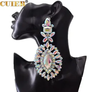 Ornate Crystal Chandelier Luxury Earrings Stunning Huge Drop Style