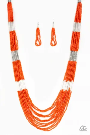 Paparazzi Let It Bead - Orange Necklace