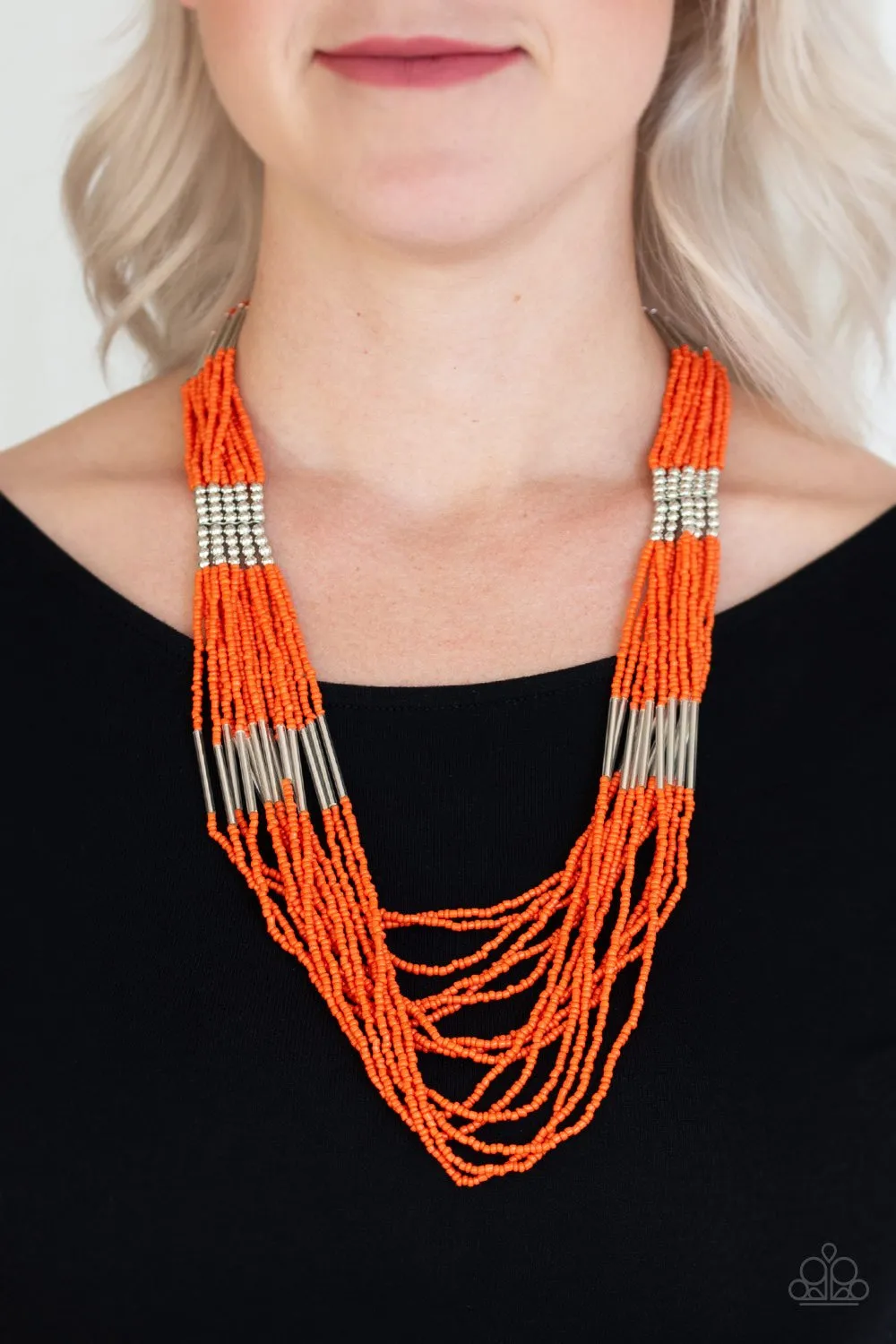 Paparazzi Let It Bead - Orange Necklace