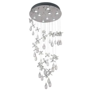 Paradis 135cm Butterfly Crystal and Chrome Pendant