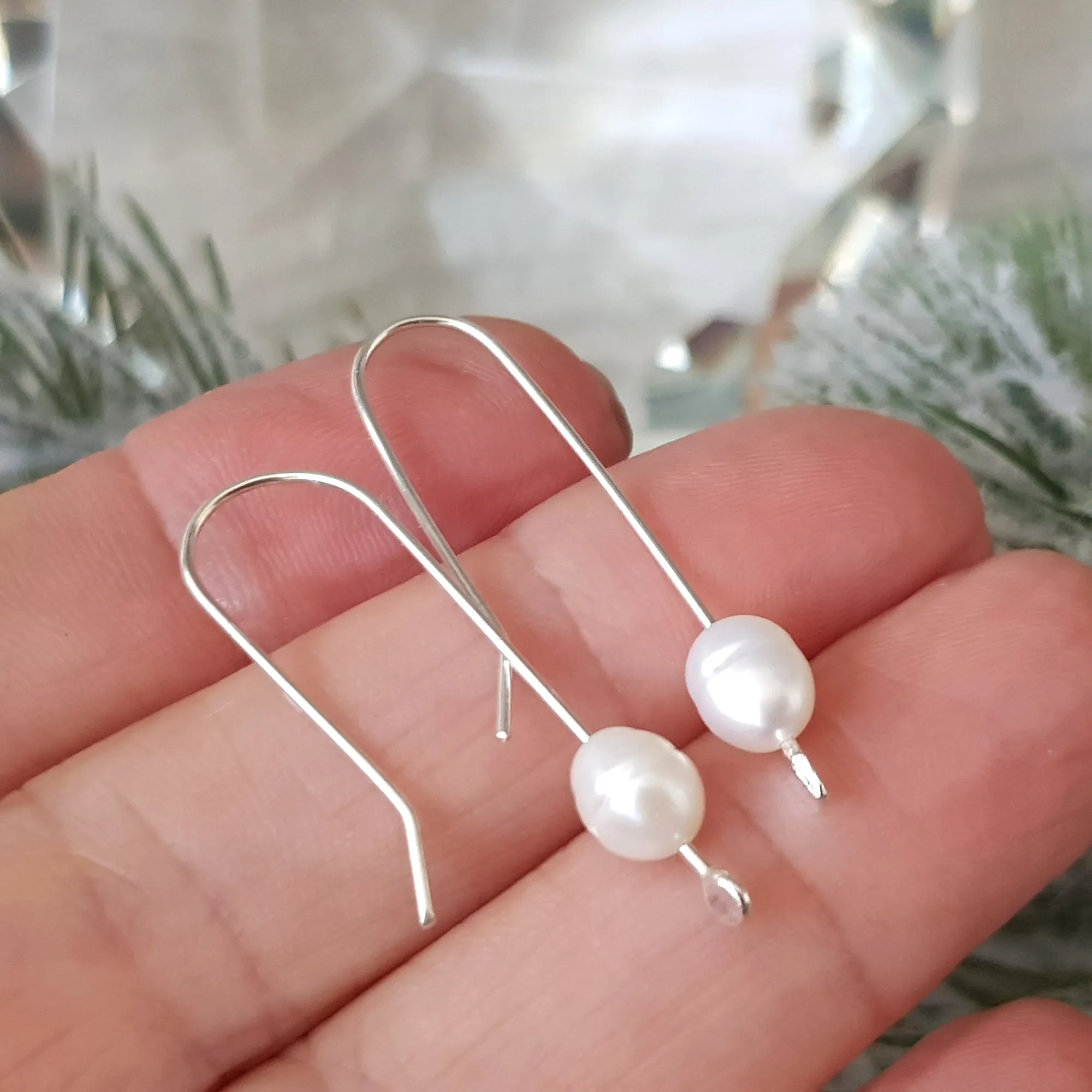 Pearl Drop Earrings | Freshwater Baroque Pearls | Artisan Earrings