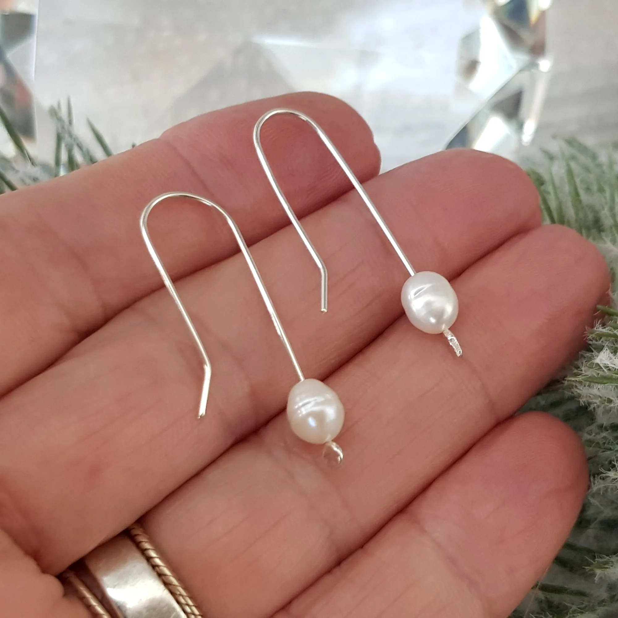 Pearl Drop Earrings | Freshwater Baroque Pearls | Artisan Earrings