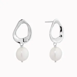 Pearl Drop Earrings Silver - Mathilde