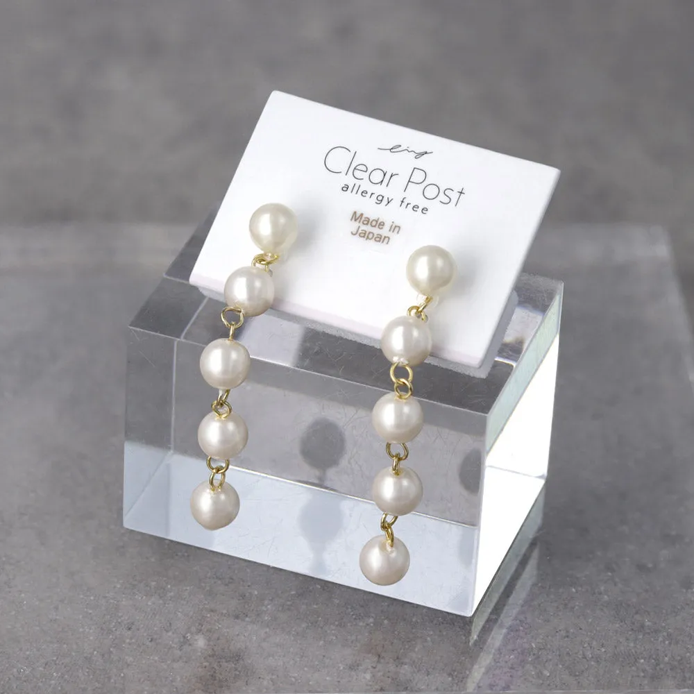 Pearl Station Plastic Post Earrings