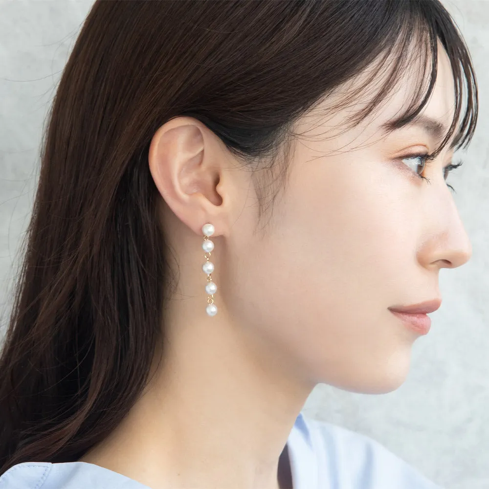 Pearl Station Plastic Post Earrings