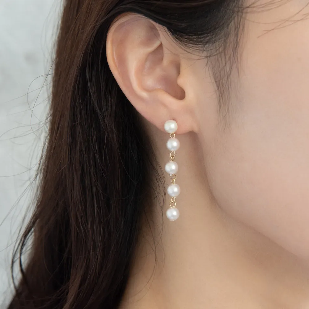 Pearl Station Plastic Post Earrings