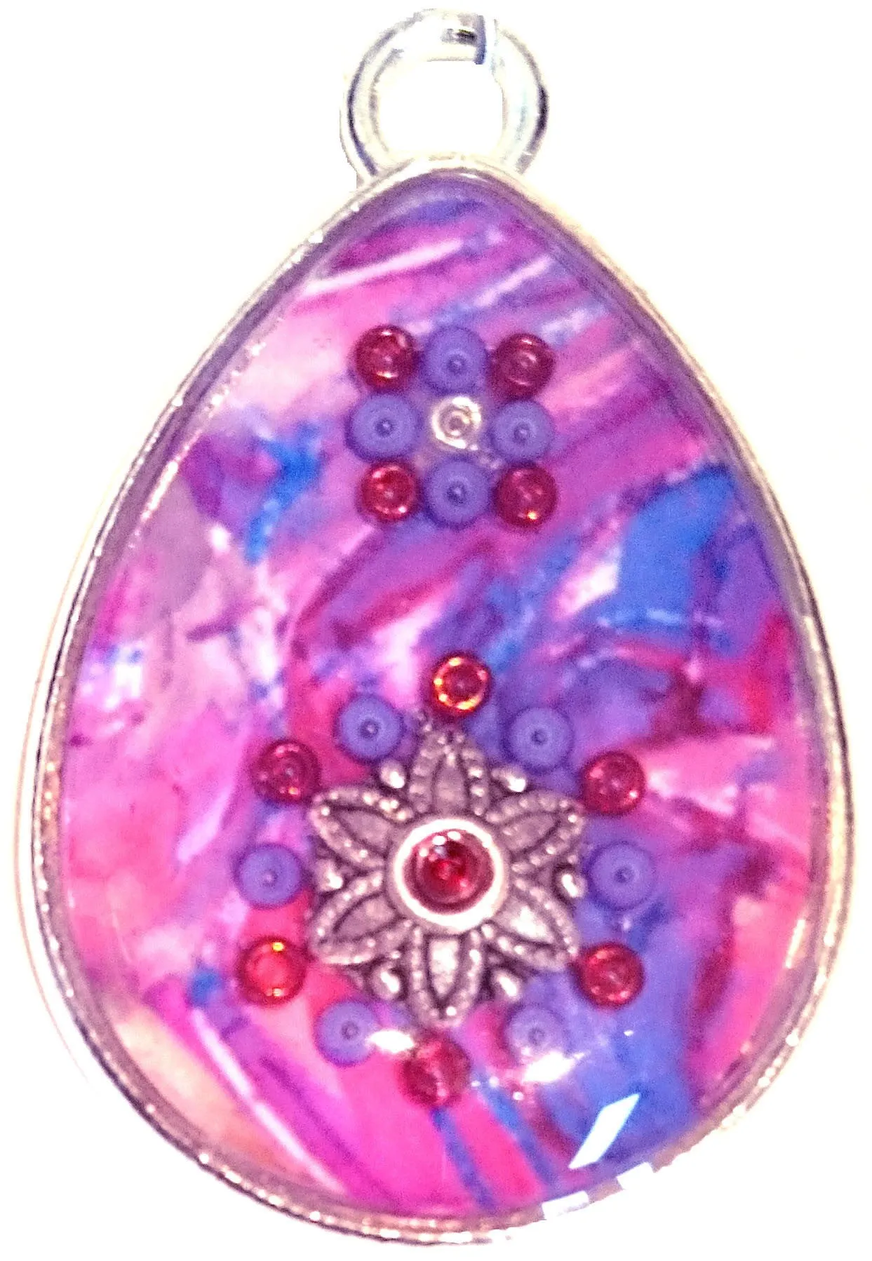 Pigment - silver plated pendant and necklace