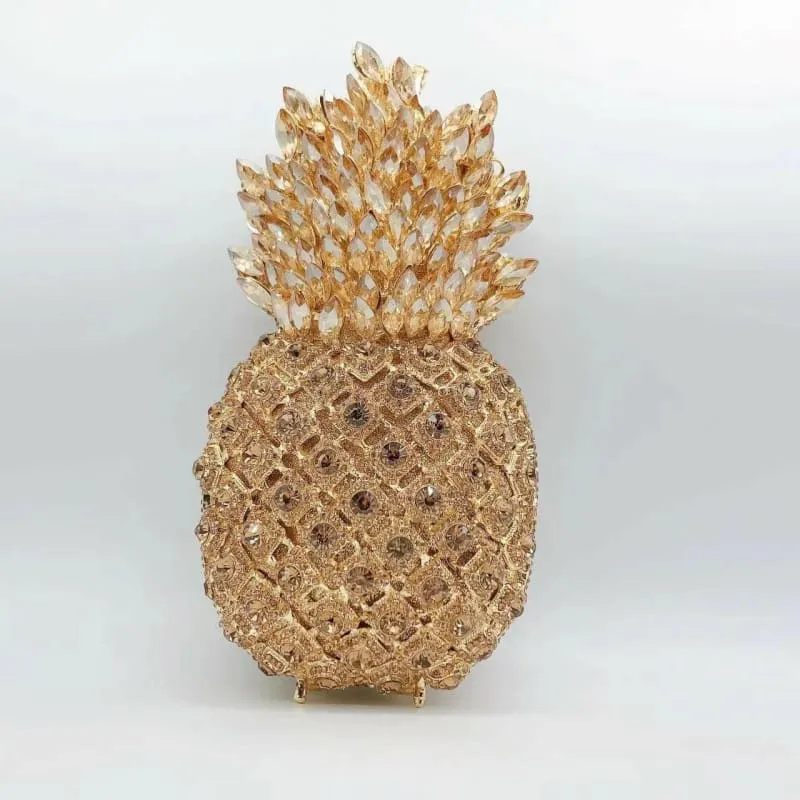 Pineapple Shape Diamante Dinner Bag for a Stylish Night