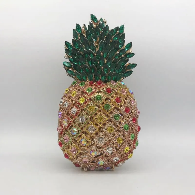 Pineapple Shape Diamante Dinner Bag for a Stylish Night