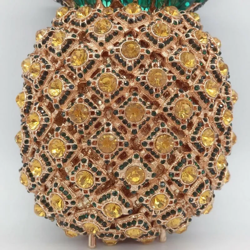 Pineapple Shape Diamante Dinner Bag for a Stylish Night