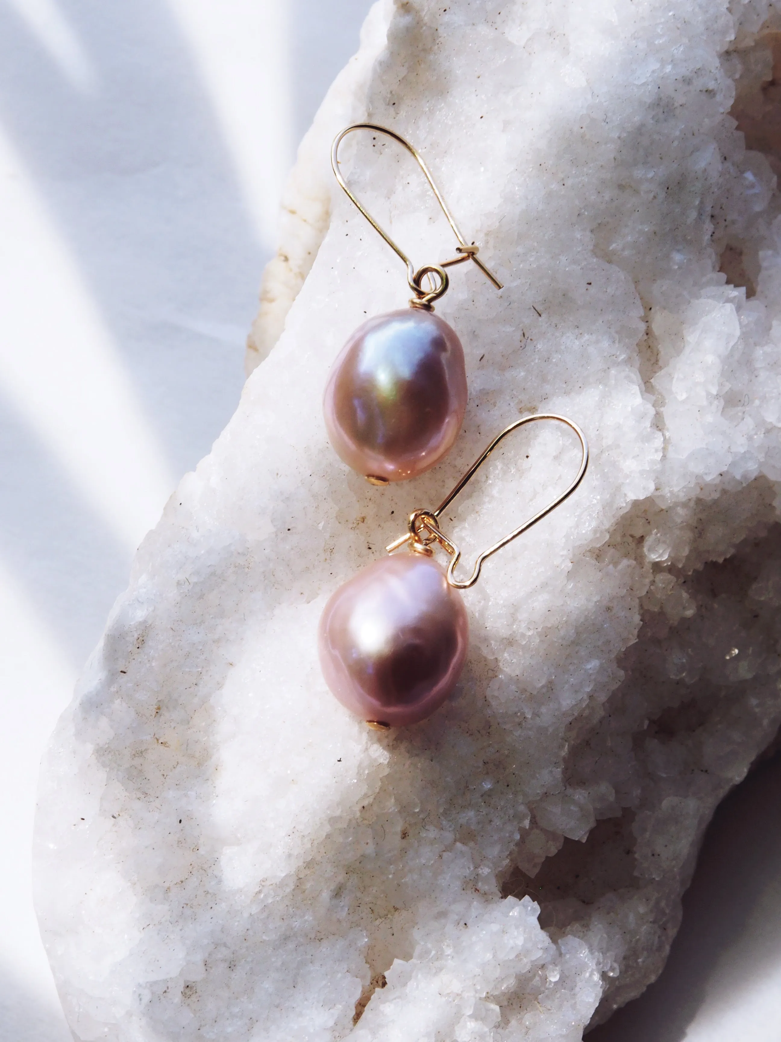 Pink Freshwater Pearl Drop Earrings - Akala