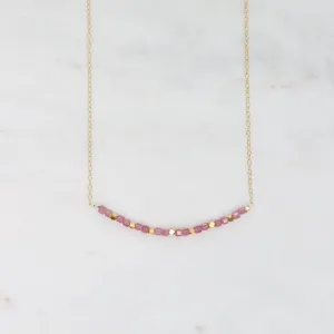 Pink Silverite & 18k Gold Vermeil Cubes Arc Necklace