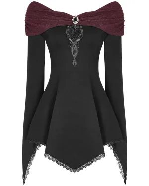 Punk Rave Morgana Womens Top - Black & Red