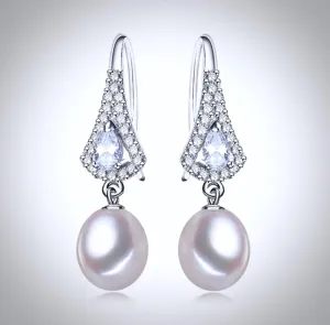 "Colleen" - Freshwater Pearl and Sterling Silver Bridal Earrings