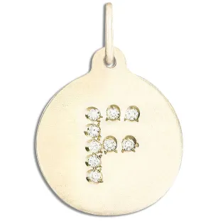 "F" Alphabet Charm Pavé Diamonds