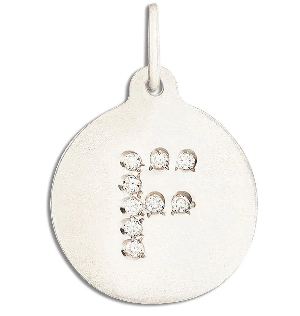 "F" Alphabet Charm Pavé Diamonds