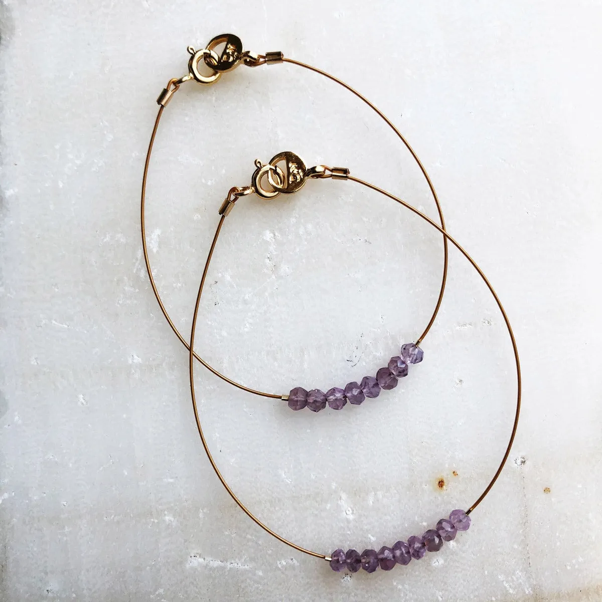 "Lowell" Amethyst Gemstone Minimalist Bracelet